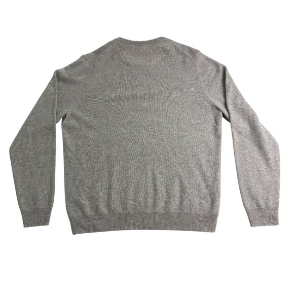 Nordstrom Mens Gray Cashmere V-Neck Sweater Soft Lightweight Excellent Size L - Picture 2 of 7